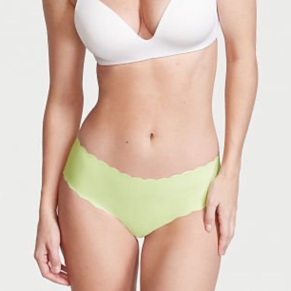 Victoria's Secret Sexy Illusions Scallop Hiphugger Panty Iced Olive Small NEW - Picture 1 of 1